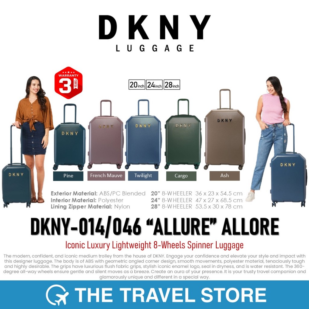 DKNY-014/046 “ALLURE” ALLORE Iconic Luxury Lightweight 8-Wheels Spinner Luggage กระเป๋าเดินทางล้อลาก