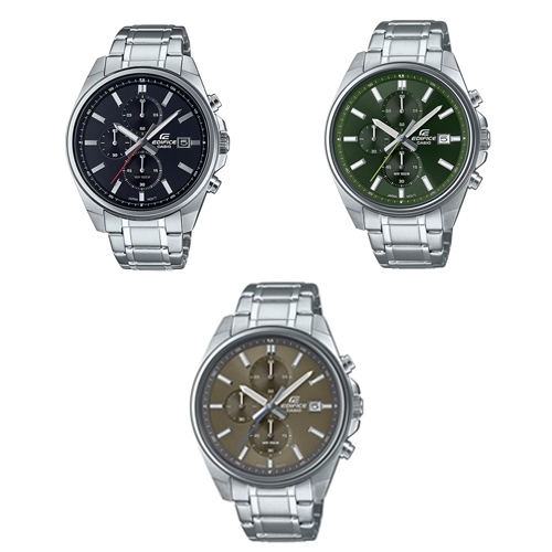 Edifice นาฬิกาข้อมือผู้ชาย สายสแตนเลส สีเงิน รุ่น EFV-610D,EFV-610D-1A,EFV-610D-3C,EFV-610D-5C