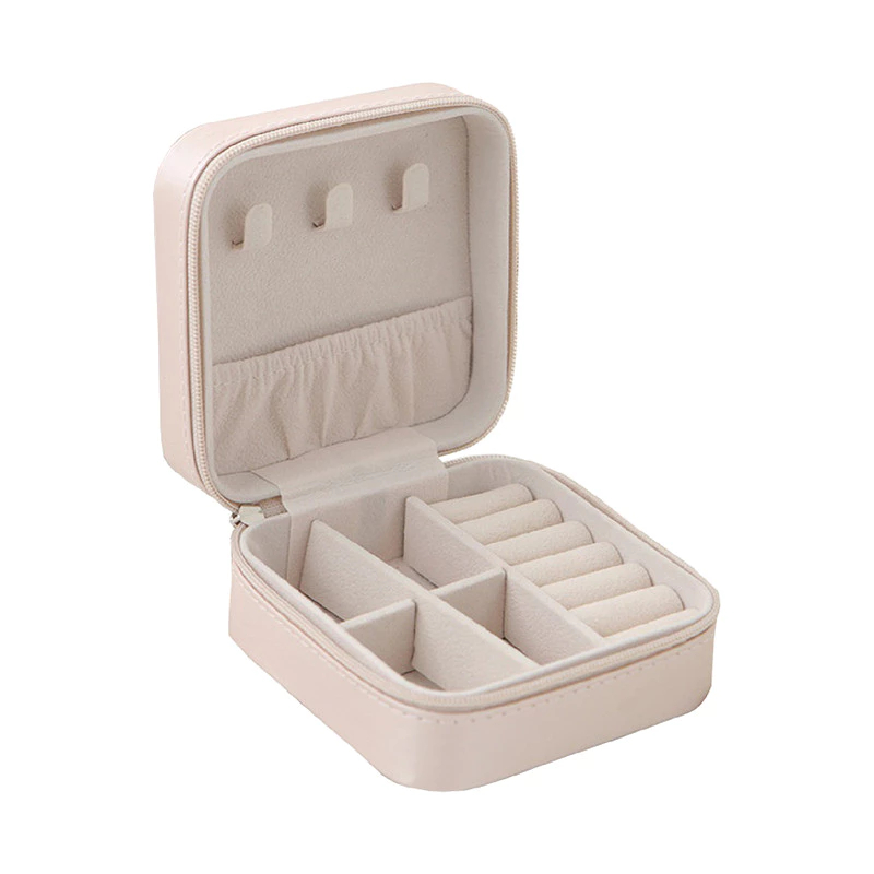 5 สี กล่องเก็บเครื่องประดับแบบพกพา Travel Organizer เครื่องประดับหนังต่างหูสร้อยคอแหวนเครื่องประดับ Organizer จอแสดงผล