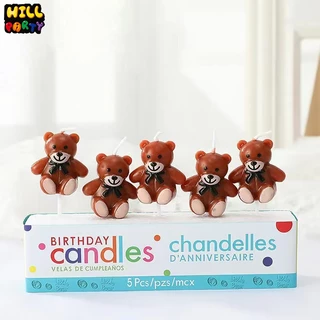 เทียนน้องหมี เทียนวันเกิด หมีน้ำตาล หมีชมพู หมีครีม มีหลายแบบ บรรจุ 1ชิ้น/ซอง
