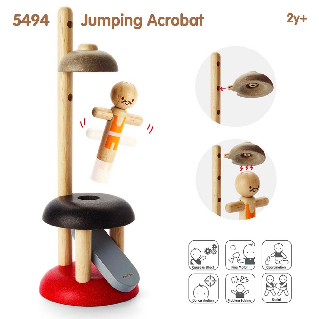 PlanToys بهلوان قافز خشبي 5494 ‏(2+) — صورة 2