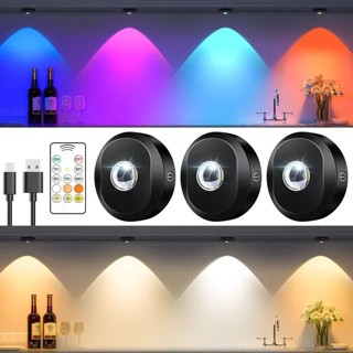 ไฟกลางคืน แพ็ค 3/6 พร้อมรีโมทคอนโทรล ไฟพัคไลท์แบบชาร์จไฟได้ …