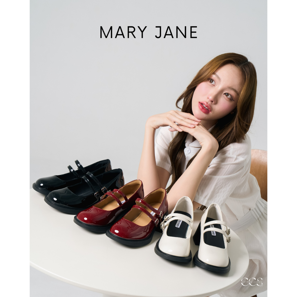 Cottoncandy.CCS รองเท้าMary Jane 7711 (แมรี่เจน) สไตล์คลาสสิค รองเท้าY2K 🌈สินค้าขายดีมากพร้อมส่งในไทย📥สไตล์วินเทจรุ่น