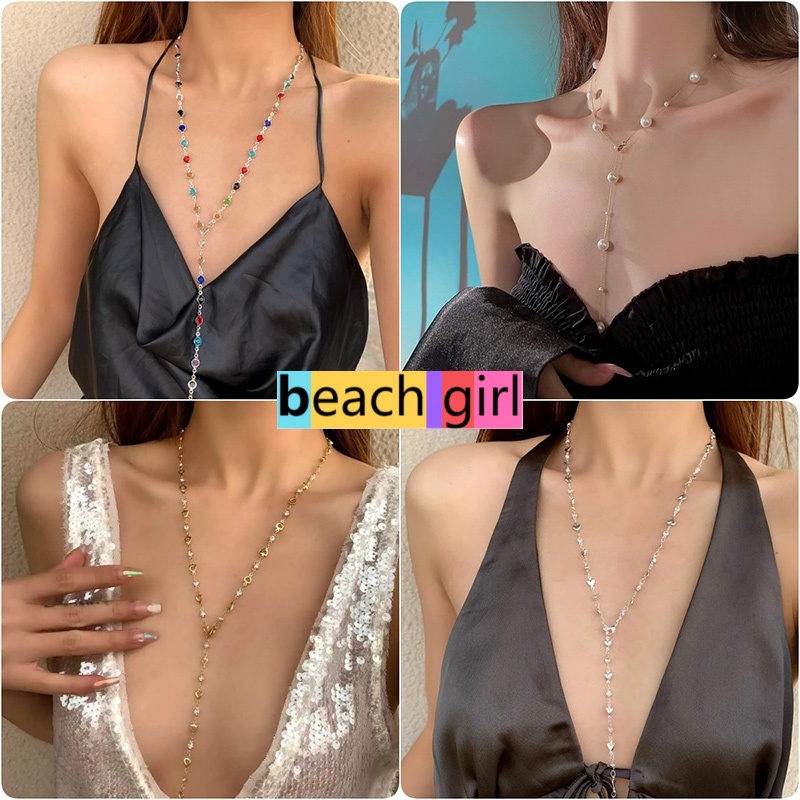 🏖beachgirl🏖necklace เครื่องประดับแฟชั่น สร้อยคอมุก ไปเที่ยวทะเล สวมใส่ได้ทุกวัน หลากหลายสไตล์ สวย ราคาถูก
