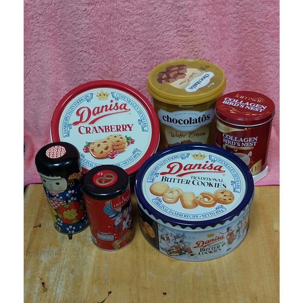 กล่องสังกะสี -โลหะ Tin Box ของแท้ ของสะสม (กล่องเปล่า) คุ๊กกี้ " มือสอง สภาพดีมาก "
