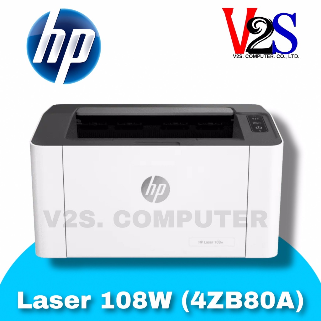 HP Laser 108W (4ZB80A) Printer ปริ้นเตอร์ ใช้กับหมึกรุ่น (W1110A) รับประกันศูนย์ มีหมึกเเท้พร้อมใช้