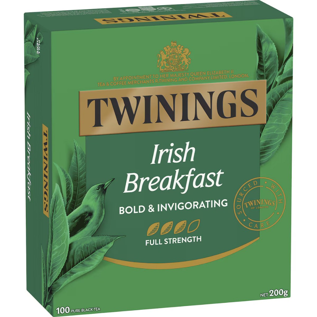 ทไวนิงส์ ชา ไอริช เบรคฟาสต์ 100 ถุง (ชาถุงเปลือย ไม่มีซองบรรจุแยก) /Twinings Irish Breakfast Tea Bag