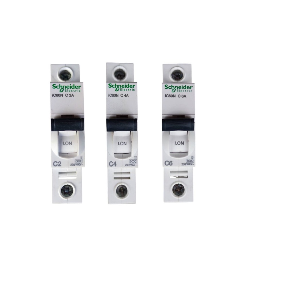 SCHNEIDER Electric ลูกเซอร์กิตเบรกเกอร์ 1P IC60N 6KA  แบบเกาะราง DINRAIL รุ่น A9F74102 A9F74104 A9F7