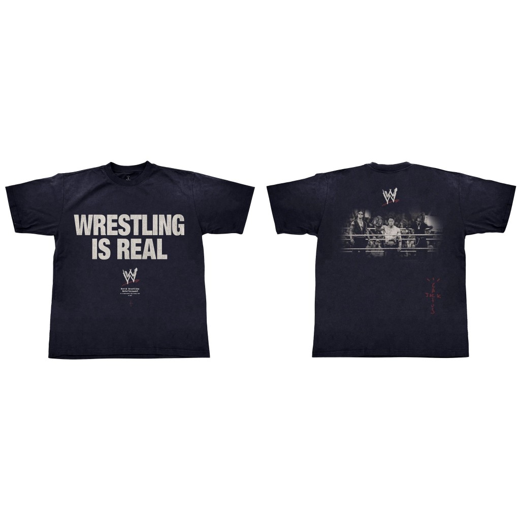 [ ของแท้ ] เสื้อยืด Cactus Jack Travis Scott WRESTLING IS REAL WWE TEE ของใหม่ ลายใหม่ ล่าสุด ( พร้อ