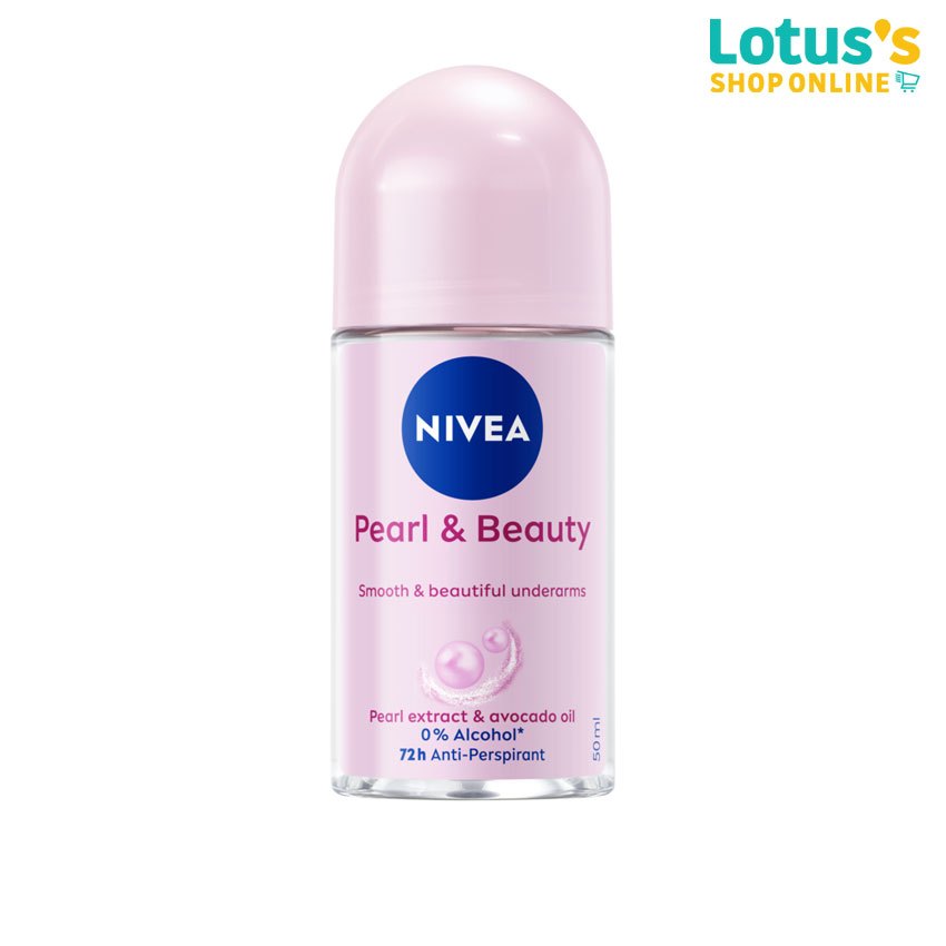 นีเวีย เพิร์ล แอนด์ บิวตี้ โรลออน 50 มล. X 2 NIVEA DEO PEARL+BEAUTY ROLLON 50 ML X 2