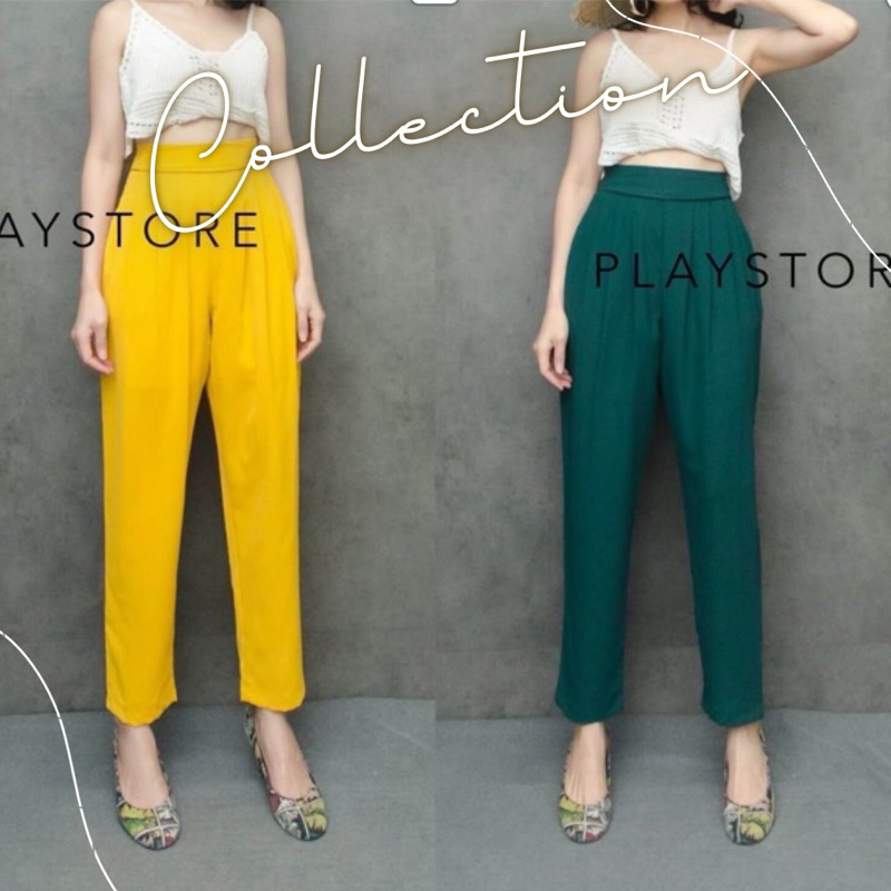 mirrorsister กางเกงทรงฮาเร็ม สีสวยแซ่บ แพทเทิร์นดีกางเกงทรงนี้ช่วงอำพรางหุ่น