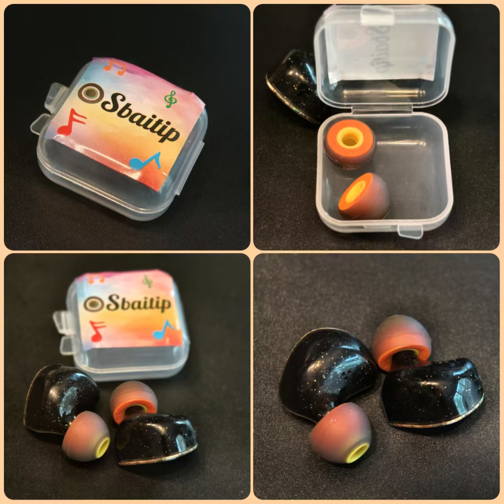 จุกหูฟัง inear จุกเปลี่ยน 2 in 1 ยางซิลิโคน+โฟม ในตัวเดียว จุกเพิ่มเสียงเบส สีส้ม แบรนด์ Sbaitip - รูปที่ 4