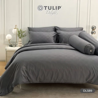 TULIP รุ่นTULIP Delight สีพื้นอัดลาย DL589 มีลายนูนเบาๆ บนเนื้อผ้าสัมผัสได้ ชุดเครื่องนอน ผ้าปูที่นอน ผ้าห่มนวม