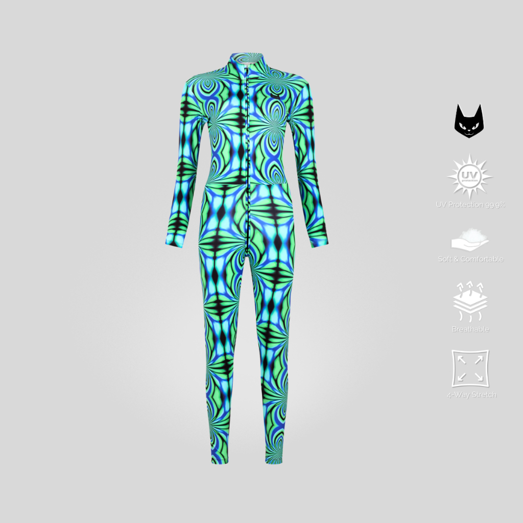 [DarkCat] Bodysuit ชุดกีฬา กัน UV ตีกอล์ฟ ว่ายน้ำ ดำน้ำ ฟรีไดร์ฟ วิ่ง รุ่น 2EASY ลายAmazed Abstract