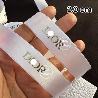 ริบบิ้นแบรนด์เนม Dl0R ของแท้ กว้าง 2.0 cm ริบบิ้นผูกของขวัญ โบว์ผูกผม
