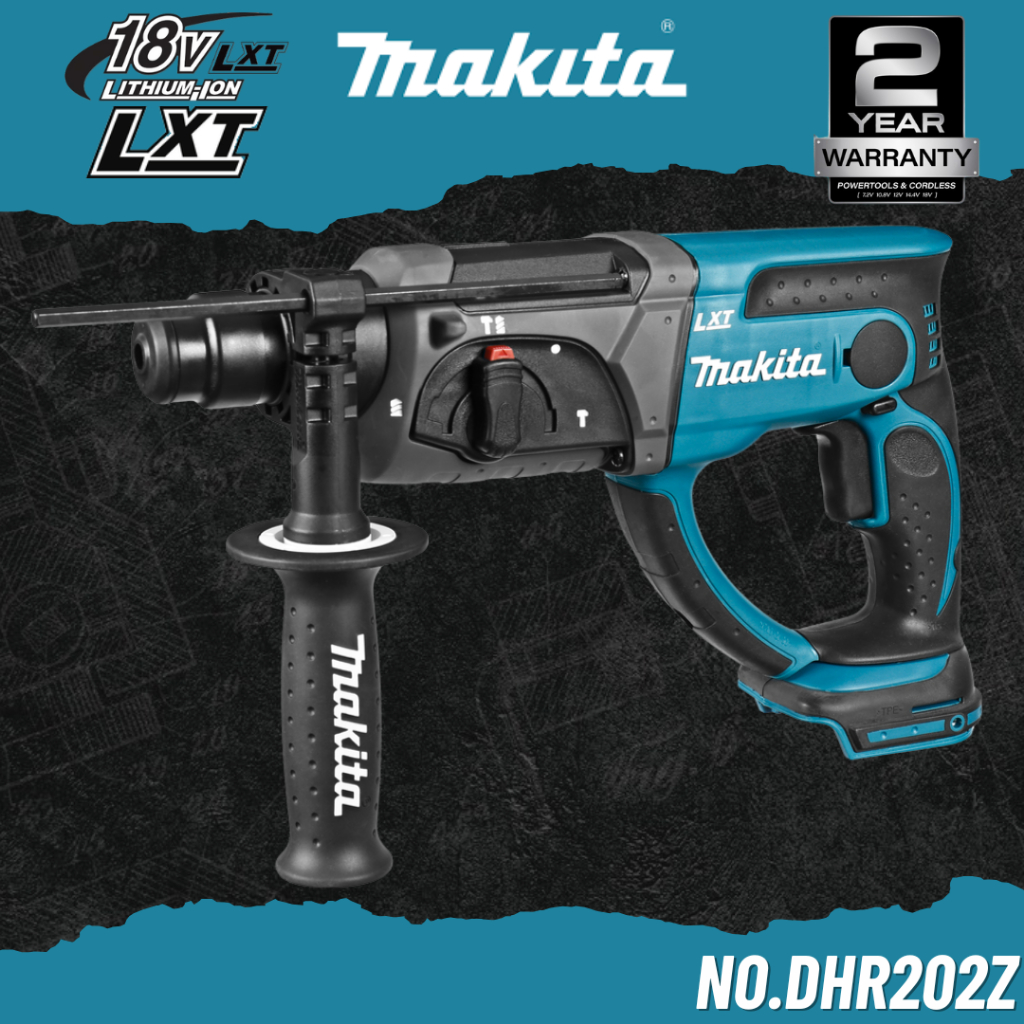 MAKITA สว่านโรตารี่ไร้สาย 18V ขนาด 20 mm. (13/16") SDS PLUS No.DHR202Z (เฉพาะตัวเครื่อง)