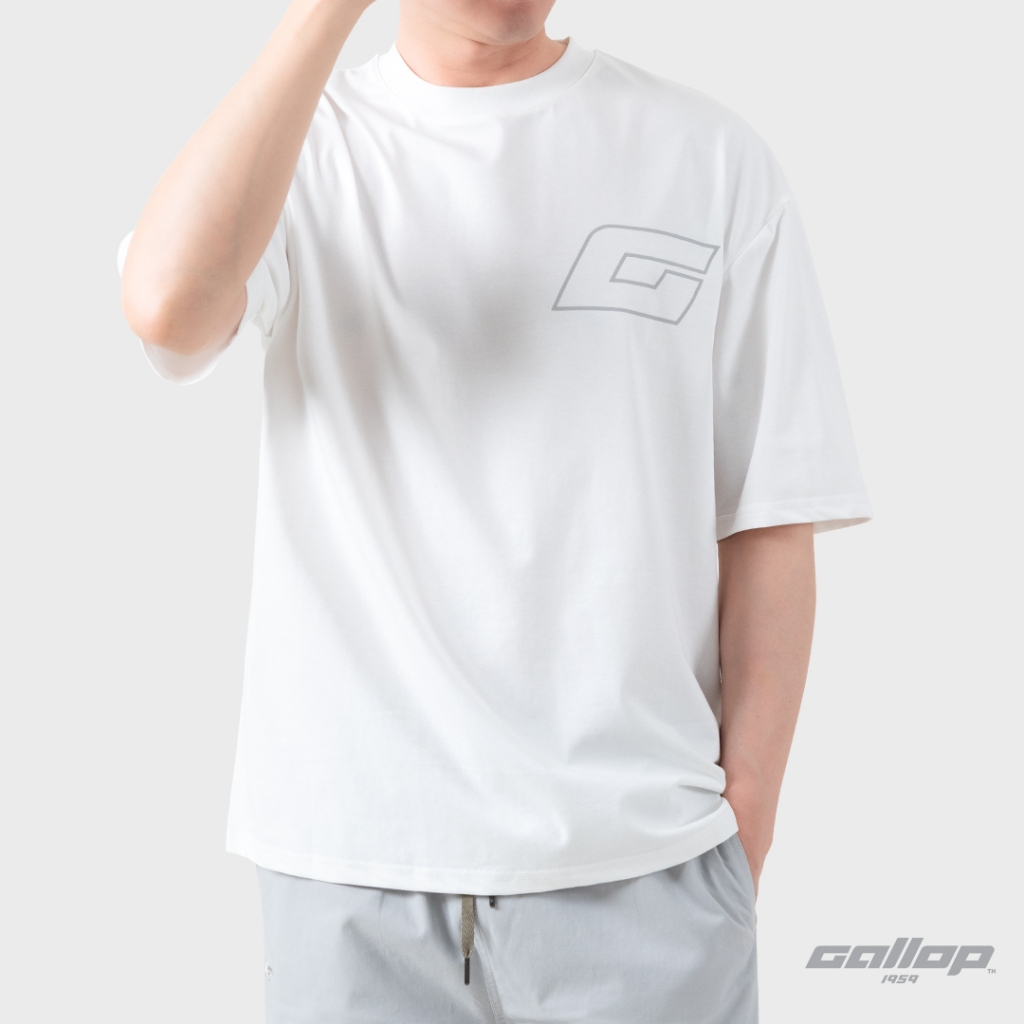 GALLOP : Men's Wear เสื้อยืด Eco-Friendly Oversized TEE (รักษ์โลก) รุ่น GT9156 สี White - ขาว / ราคาปกติ 1590.-