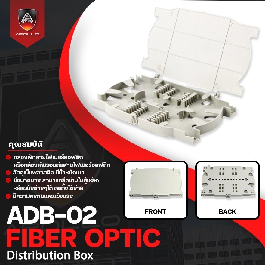 Apollo ADB-02 Splice tray 12core กล่องพักสายไฟเบอร์ ถาดสไปทร์เทสายFiber optic 12core