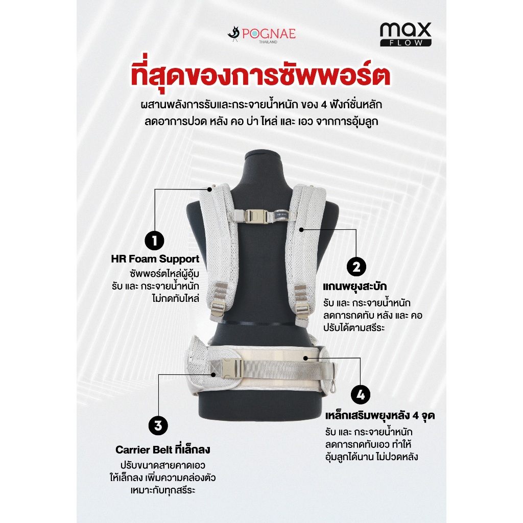 POGNAE حامل أطفال MAX FLOW من الولادة — صورة 5