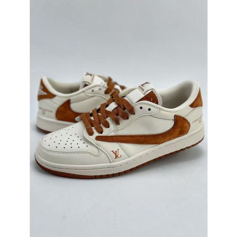 Nike Air Jordan 1 Low  Louis Vuitton รองเท้าผ้าใบลำลองที่ทันสมัยและใช้งานได้หลากหลาย LX1988 -900XK