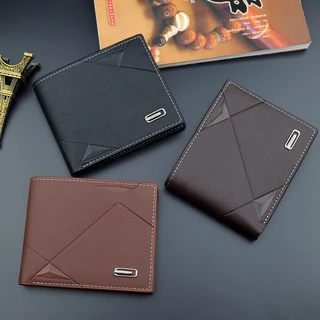 กระเป๋าสตางค์ ใบสั้น อเนกประสงค์ 80% ใส่บัตรเครดิตได้ เหมาะกับของขวัญ สไตล์นักธุรกิจ สําหรับผู้ชาย