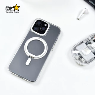 iStar เคสใสวงแหวนแม่เหล็กตั้งได้ For iphone 17ProMax 17 16ProMax 16 15 14 13 For Samsung S26ultra S25ultra s24ultra