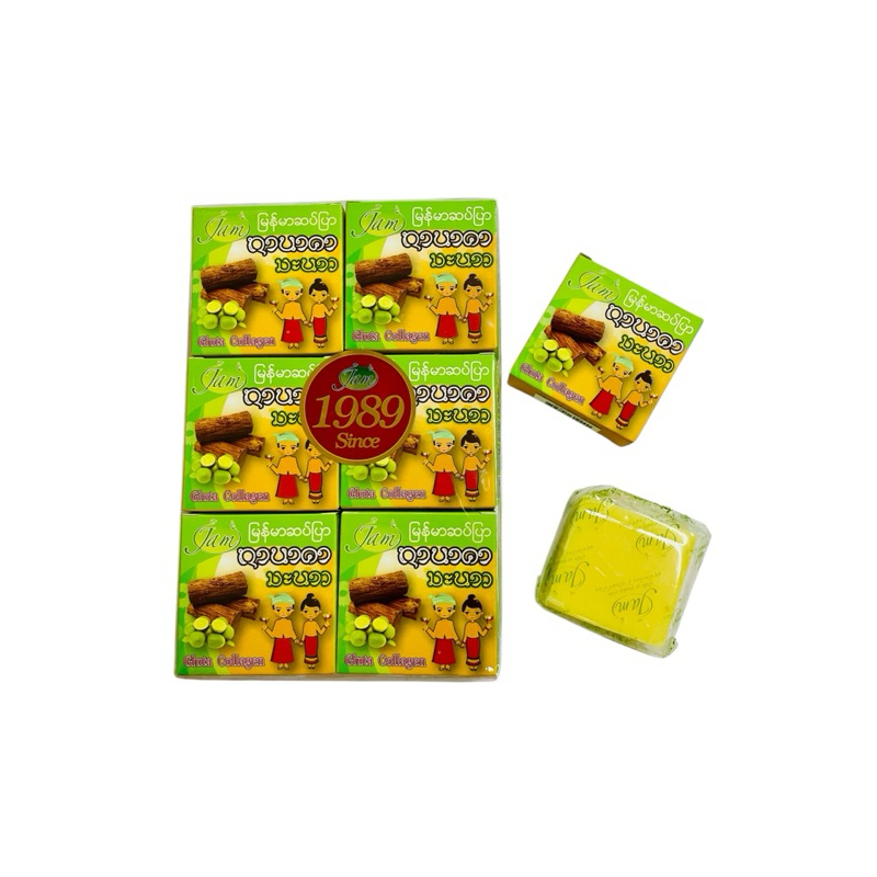 JAM สบู่แจม สูตร  ทานาคา มะนาว (แบบกล่อง) 1 แพ็ค 12 ก้อน ปริมาณสุทธิ 65 กรัม