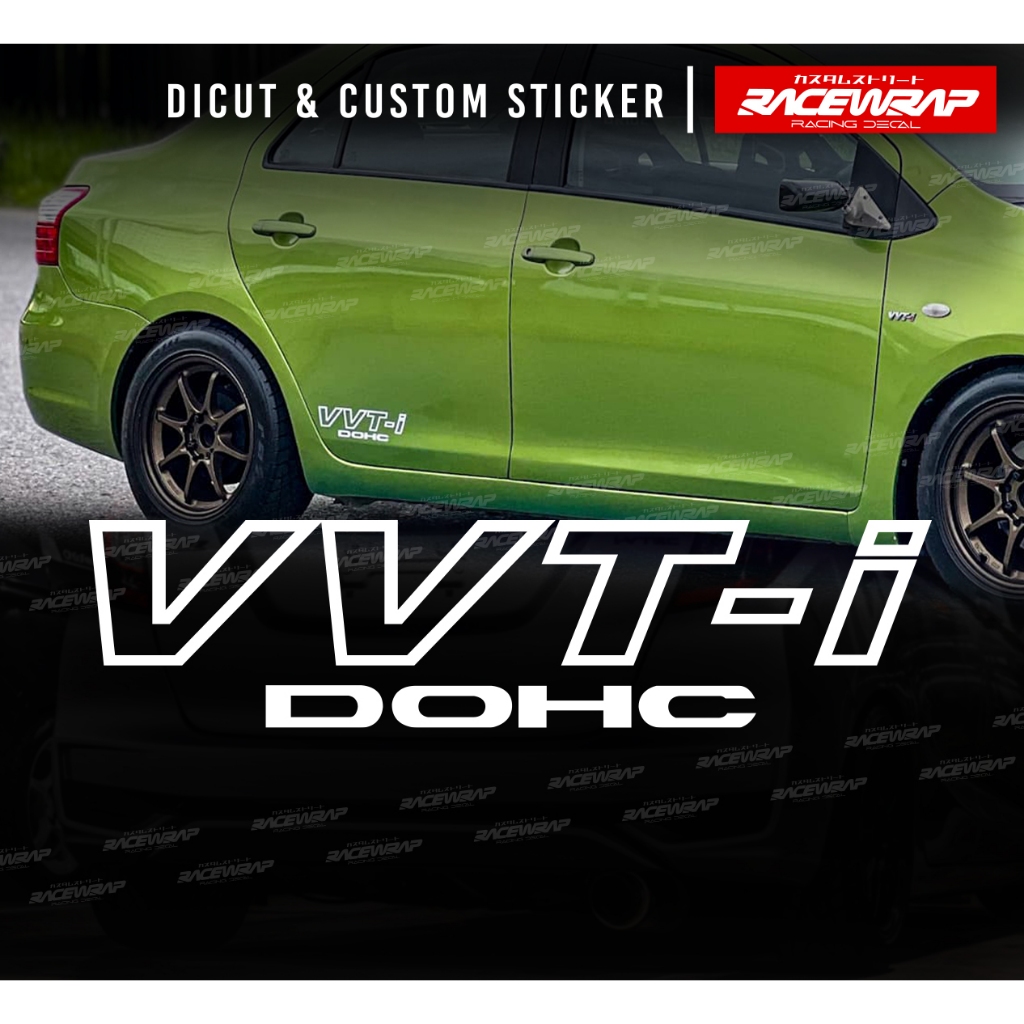 สติกเกอร์ติดรถยนต์  " VVTI-DOCH " ใช้ติดรถ toyota vios yaris หรือเครื่องเบนซิลอื่นๆของ toyota