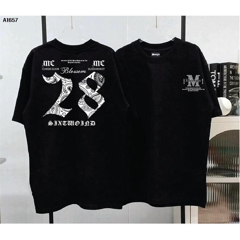 เสื้อCotton100% สกรีน หน้า-หลังแบบดิจิตอล เนื้อผ้าหนานุ่ม A1657-แขนสั้น