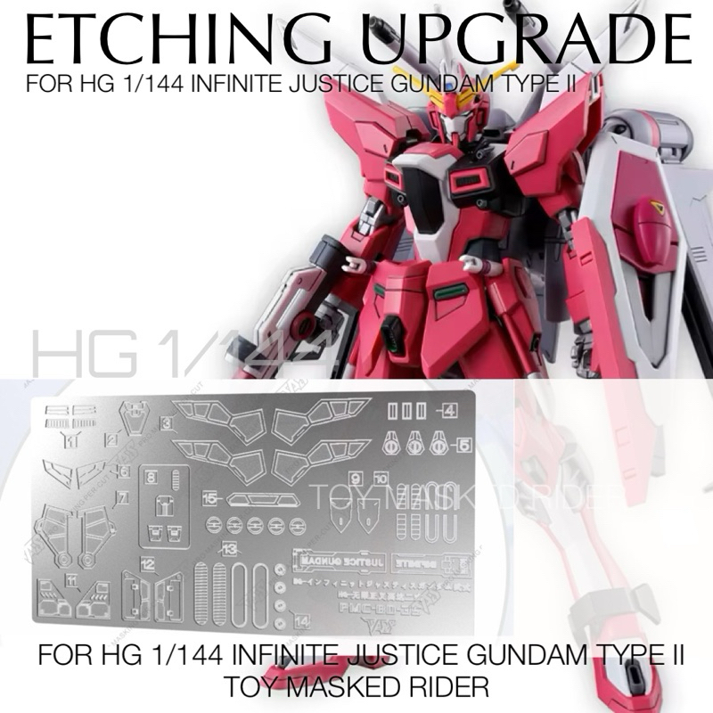 🟥เพลทโลหะ  ETCHING UPGRADE  FOR HG 1/144 INFINITE JUSTICE TYPE II