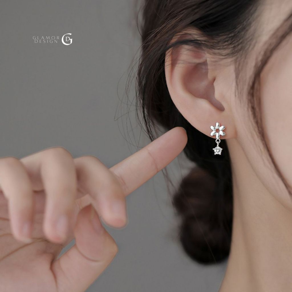 GLAMOR✨ต่างหูเงินแท้ Blossom Kiss ต่างหูเงิน ต่างหูดอกไม้ ต่างหูแฟชั่น ต่างหูเท่ๆ ต่างหูผู้หญิง - รูปที่ 4