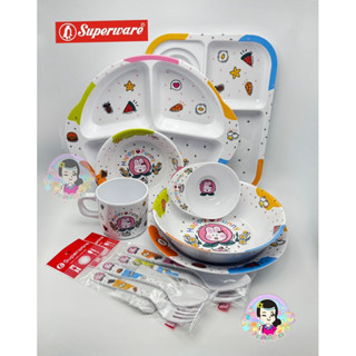 ชุดทานข้าวมีเวลามีน ลาย แฮปปี้ ฟันนี่ น่ารักน่าใช้มาก งานศรี…