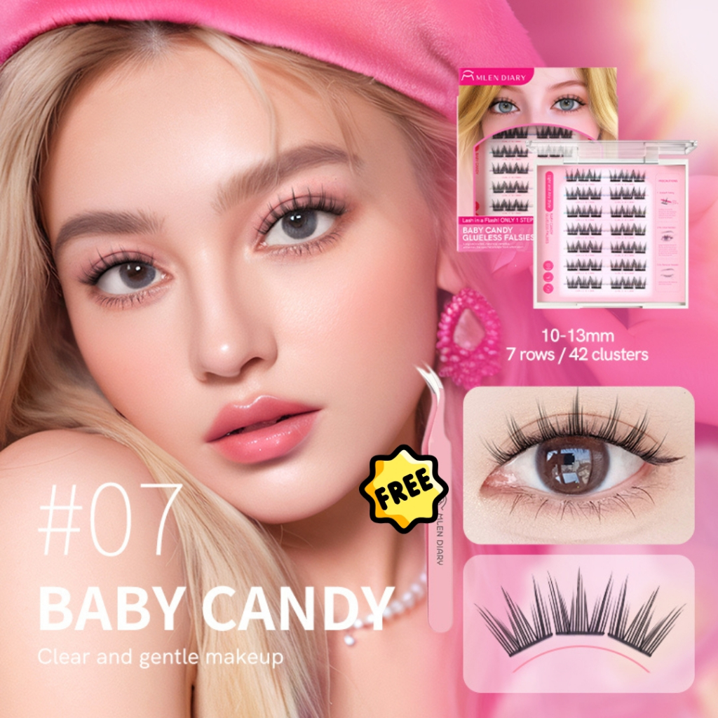 🔥Mlen Diary ขนตาคุณภาพ🔥 ขนตามีกาวในตัว ติดง่าย NO.07 BABY CANDY