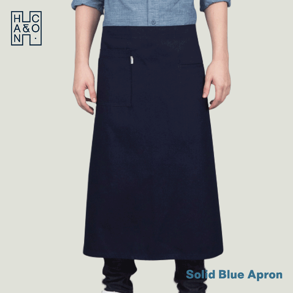 Han&Co. Solid Blue Apron ผ้ากันเปื้อนครึ่งตัวรุ่น Solid Blue สีน้ำเงินอินดิโก้เข้ม