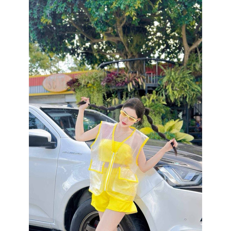 เซต3ชิ้น เกาะอก+ขาสั้น+เสื้อคลุมกันน้ำ ชุดเล่นสงกรานต์ - รูปที่ 7