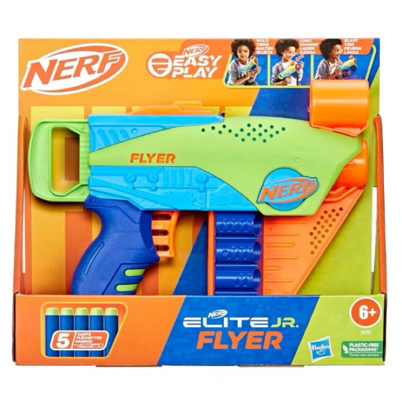 💥พร้อมส่งทันที ของแท้💥NERF ELITE JUNIOR FLYER เนิร์บ เล่นง่ายถนัดมือ พร้อมดาร์ท 5ชิ้น