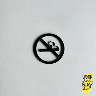 WHPH Shop ป้ายห้ามสูบบุหรี่ ป้าย NO SMOKING มีกาวในตัว ใช้งานภายนอกได้ ขนาด 10x10 cm