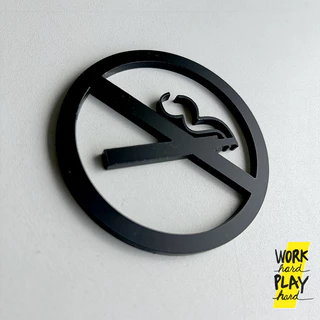 WHPH Shop ป้ายห้ามสูบบุหรี่ ป้าย NO SMOKING มีกาวในตัว ใช้งานภายนอกได้ ขนาด 10x10 cm