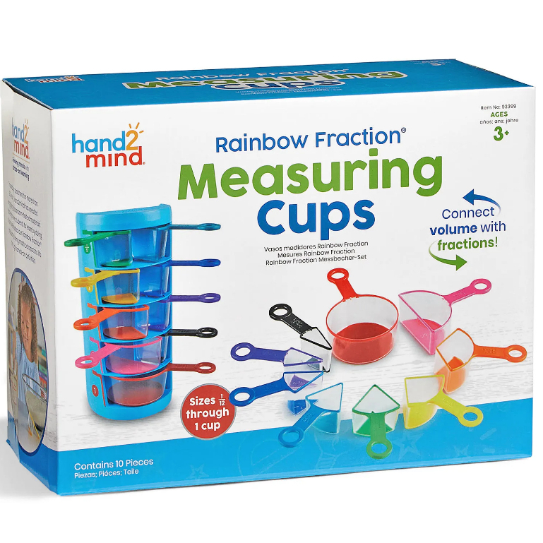 Hand 2 Mind, Rainbow Fraction® Measuring Cups, Set of 9 ของเล่นเสริมทักษะเลข ของเล่นเด็ก 4-9 ปี