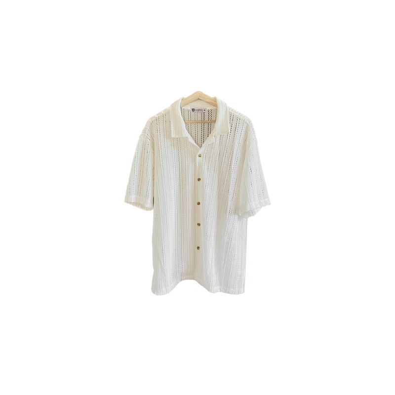 Knit hawaii • เสื้อถักแขนสั้น ลายถักเส้นเดี่ยว