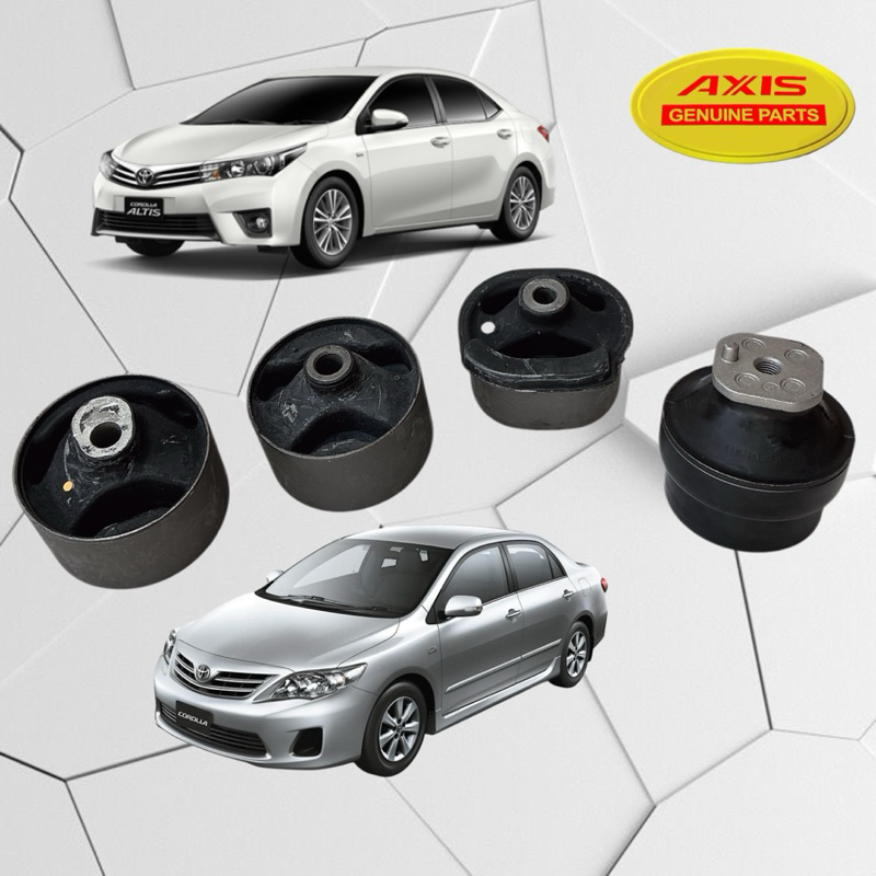 บูชแท่นเครื่อง แท่นเกียร์ MT AT TOYOTA  ALTIS 1.6,1.8 ZRE141 ,172 3ZZ 1ZR,2ZR ปี 08-18 ยี่ห้อ AXIS