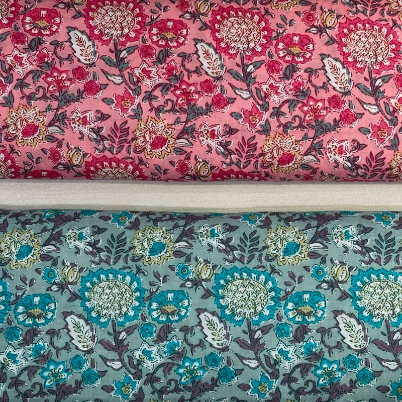 Fabrica_shop ผ้า Cotton อินเดีย สำหรับตัดชุด ใส่สบาย หน้ากว้าง 44 นิ้ว (1.10ม.)