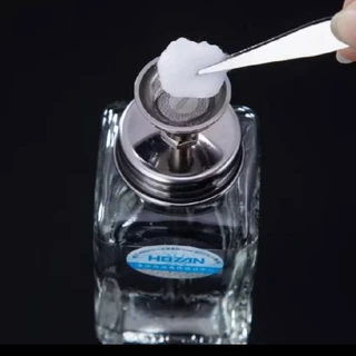 ขวดแก้วใสปั๊มน้ำยา 150ml. ขวดปั๊มเปล่ามีที่พักน้ำยา ใส่น้ำยาล้างเล็บ ล้างพู่กันเพ้นท์เล็บ พร้อมส่ง