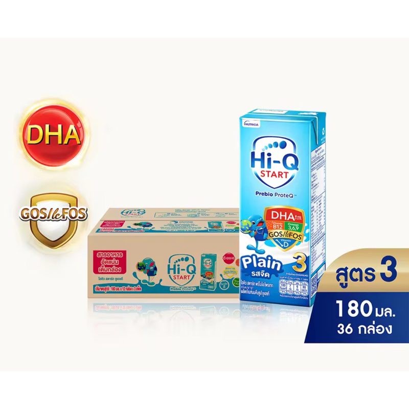 ไฮคิวสูตร3 พรีไบโอโพรเรสจืด 180มล(36กล่อง)อายุ10/12/26⭐️ส่งไว ส่งทุกวัน