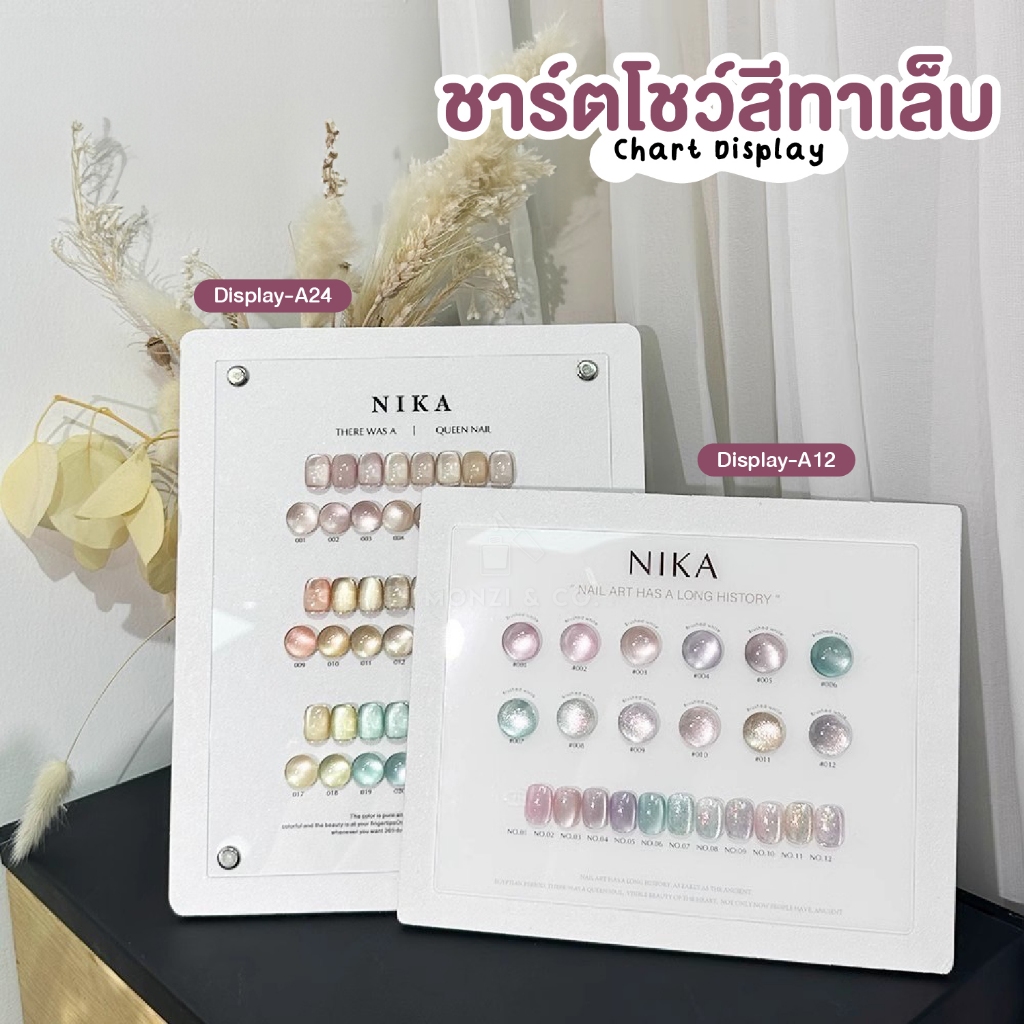 (( สีเทาใส )) ชาร์ทสีทาเล็บ ชาร์ตโชว์สีทาเล็บ แผ่นอะคริลิคโชว์เล็บ แผ่นโชว์ลายเล็บ Acrylic Nail Display