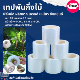 🚚พร้อมส่ง🚚เทปพันกิ่งไม้ พลาสติกยืด ฟิล์มยืด เกรด A กว้าง 4, 6,10 cm. / ยาว 200 เมตร สินค้าในไทย