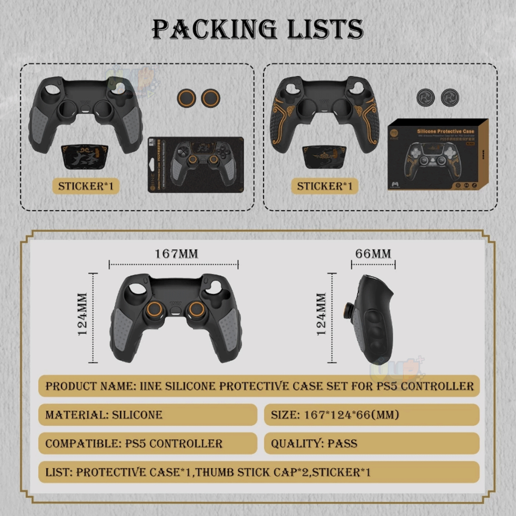 VUP iine ซิลิโคนจอย PS5 Black Myth Wukong Edition วางชาร์จแท่นชาร์จได้ กระชับมาพร้อมปุ่มยาง