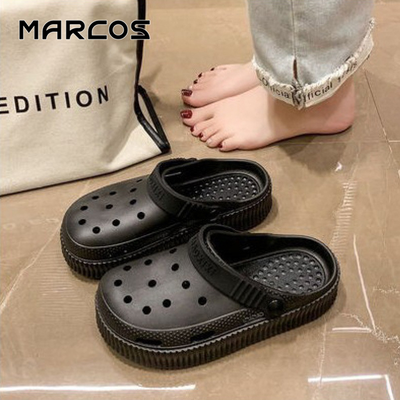 MARCOS รองเท้าผู้หญิงมีรู รองเท้ารัดส้นผู้หญิง รองเท้าผู้หญิงมีรู รองเท้าแตะฤดูร้อน นุ่มสบายสุดๆ รองเท้าแตะกันลื่น สำหรั