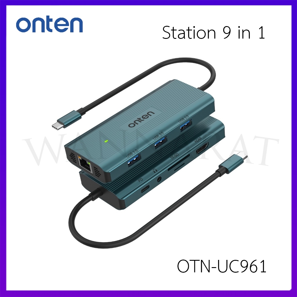 ONTEN OTN-UC961 USB-C Docking Station 9 in 1 อุปกรณ์แปลงสัญญาณ รองรับ 4K