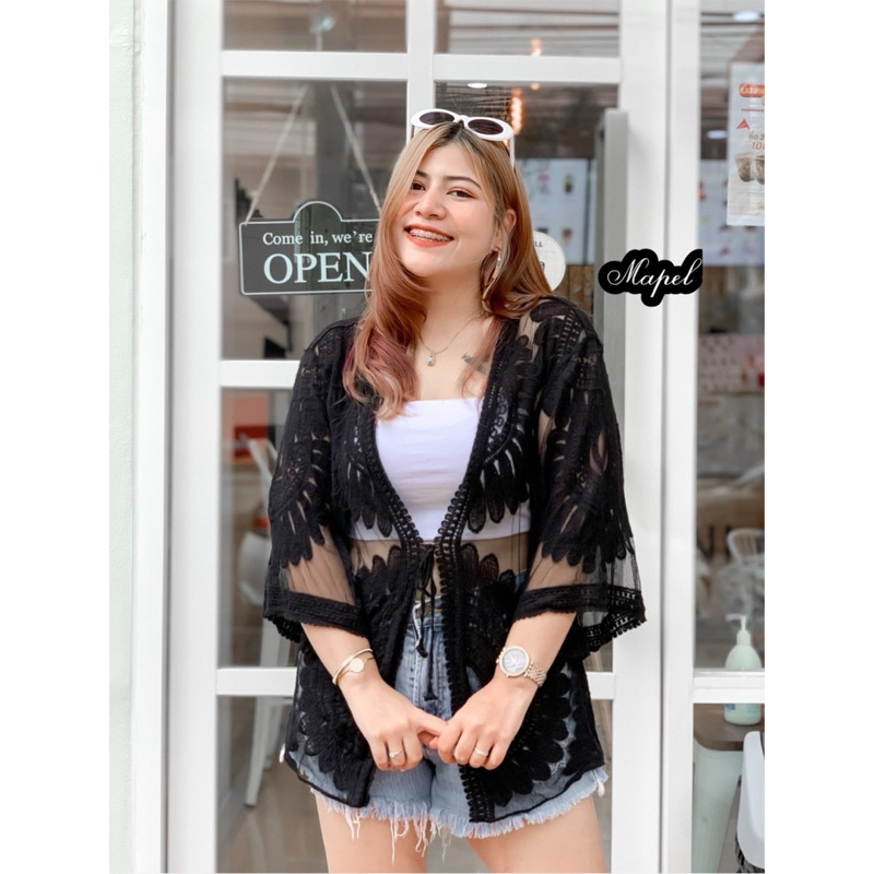 ✅เข้าเพิ่ม พร้อมส่งค่ะ /MP/ เสื้อคลุมทะเล ลายดอกทานตะวัน ซัมเมอร์มาก - รูปที่ 3